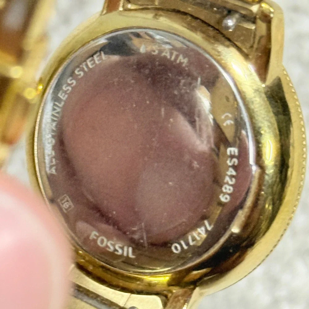 Fossil Womens One Size Watch ES4289 Neely Gold Tone Crystal Bezel White Dial